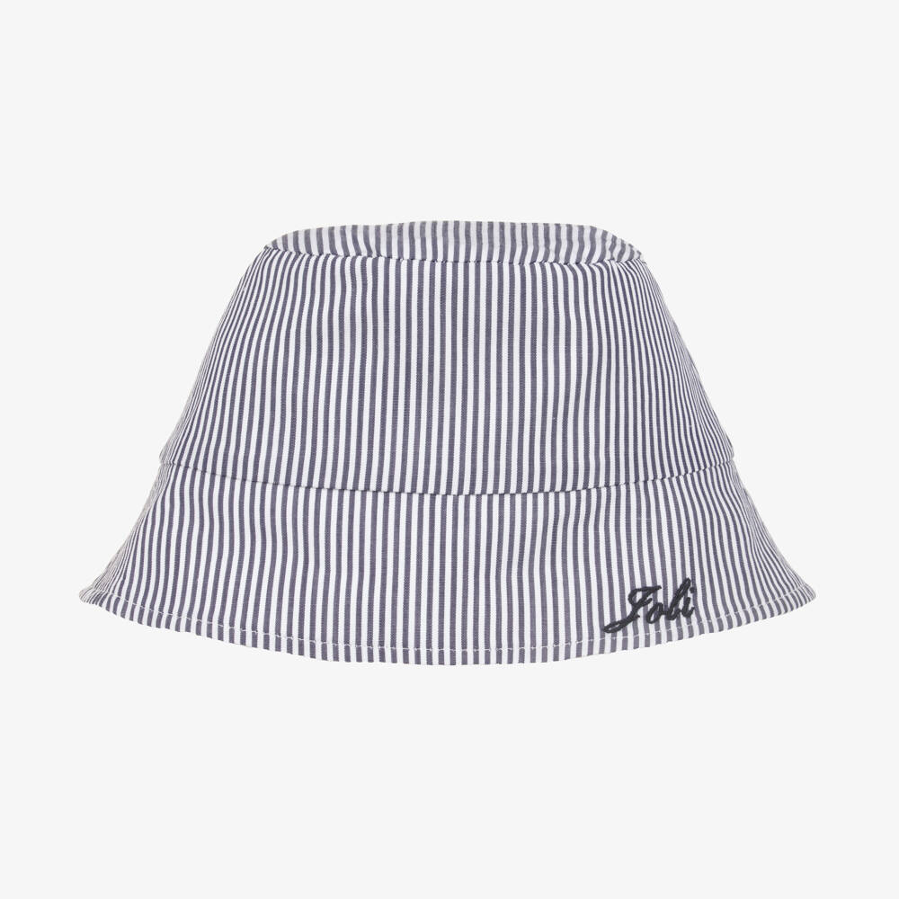 Patachou-Boys Reversible Blue & White Sun Hat | Childrensalon Outlet