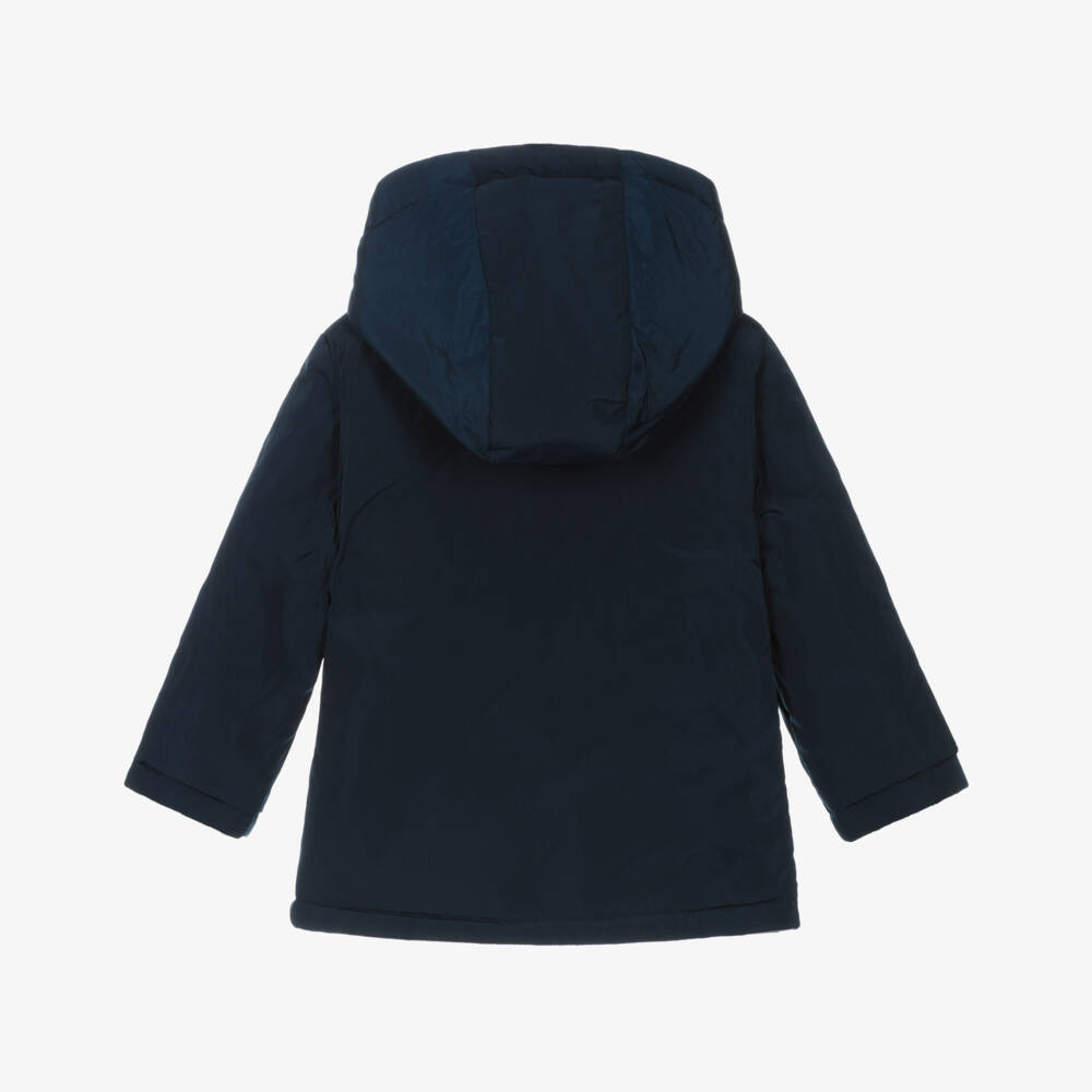 Patachou-Двусторонняя куртка с капюшоном синяя для мальчиков | Childrensalon Outlet