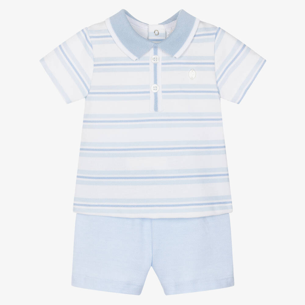 Patachou-Мягкий синий полосатый комплект шорт для мальчиков | Childrensalon Outlet