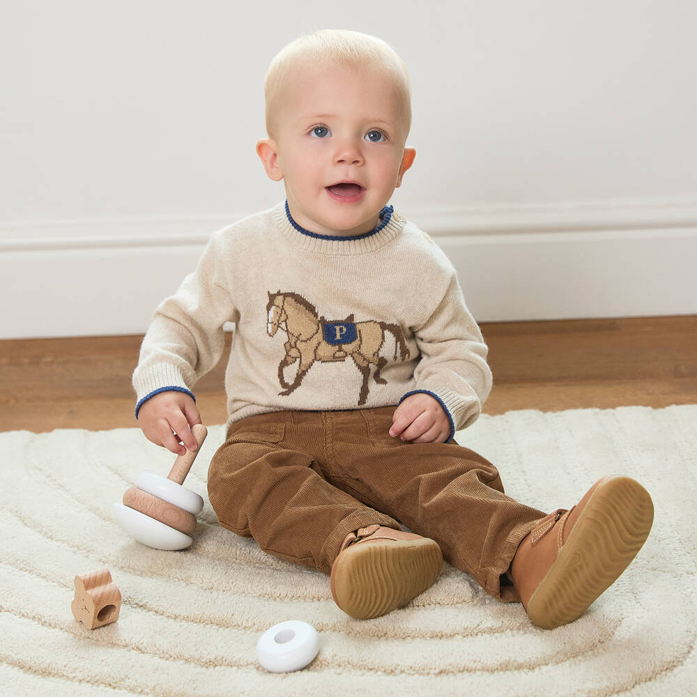 Patachou-Boys Soft Brown Cord Pants | Childrensalon Outlet