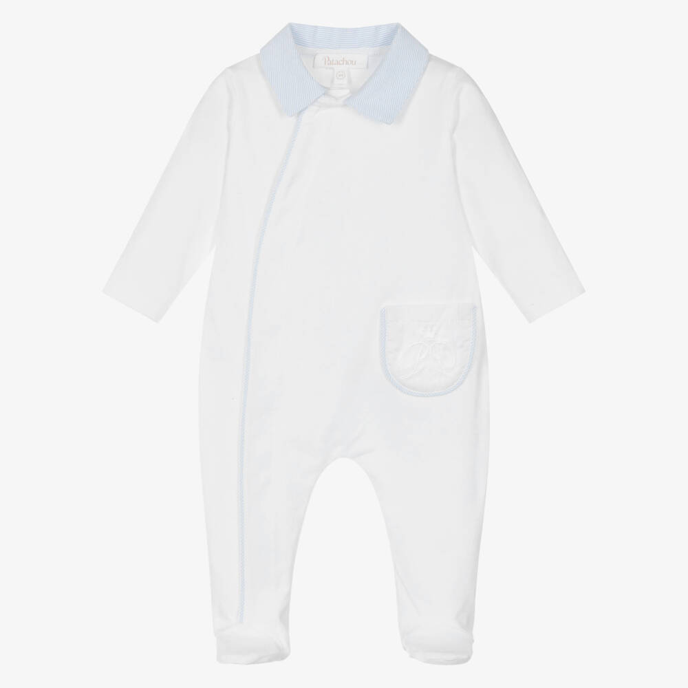 Patachou-Boys Soft White Jersey Romper | Childrensalon Outlet