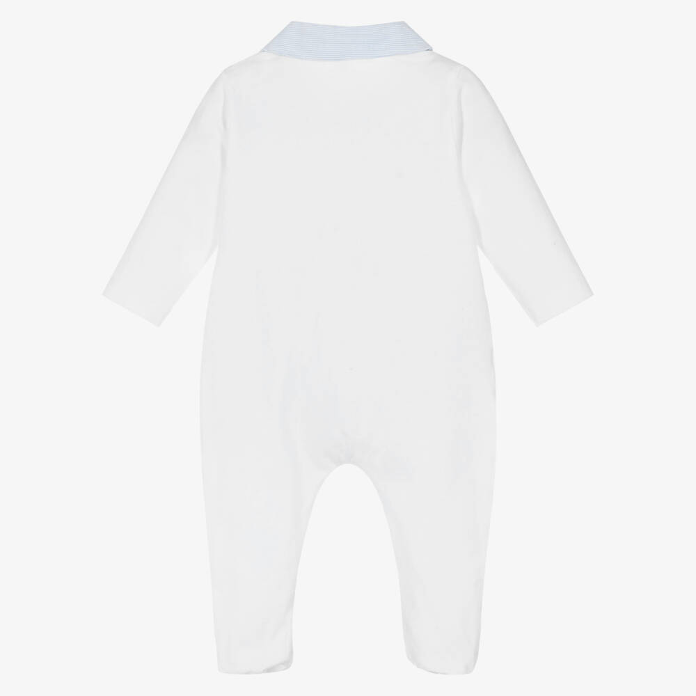 Patachou-Boys Soft White Jersey Romper | Childrensalon Outlet