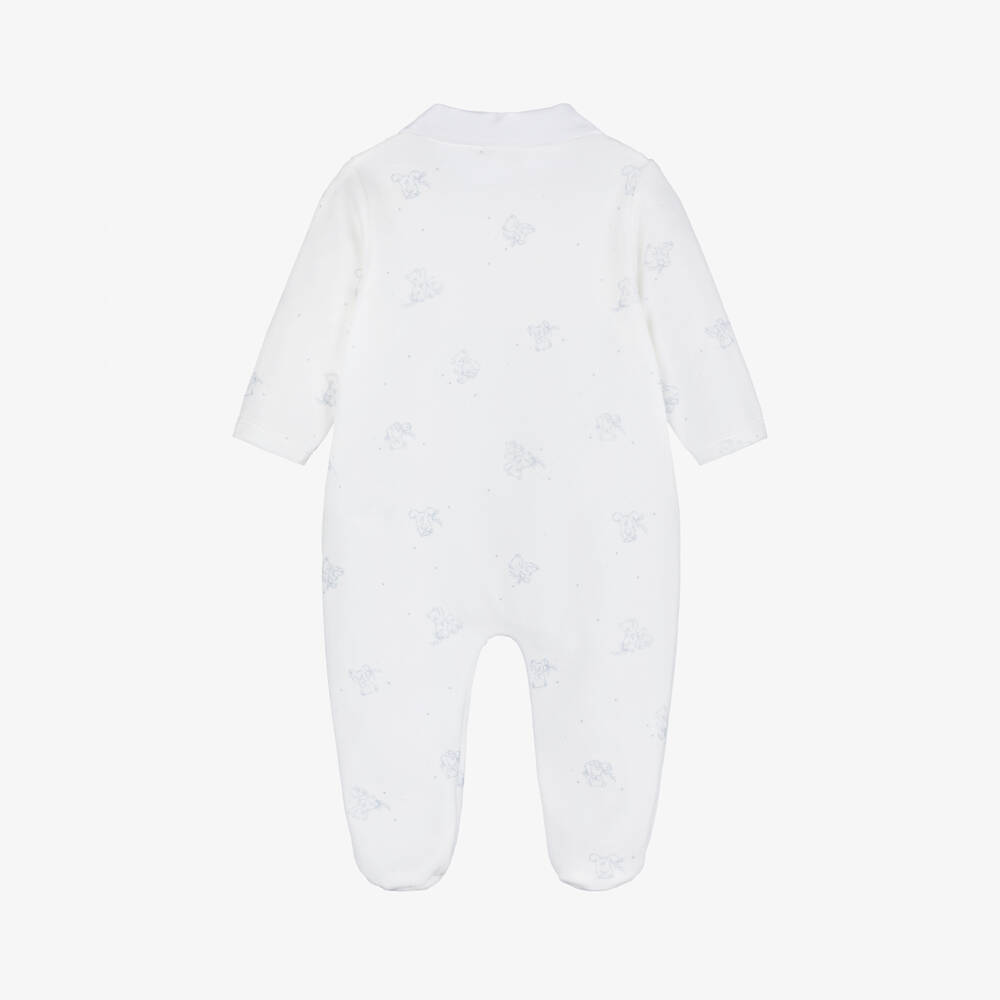 Patachou-Boys Soft White Velour Romper | Childrensalon Outlet