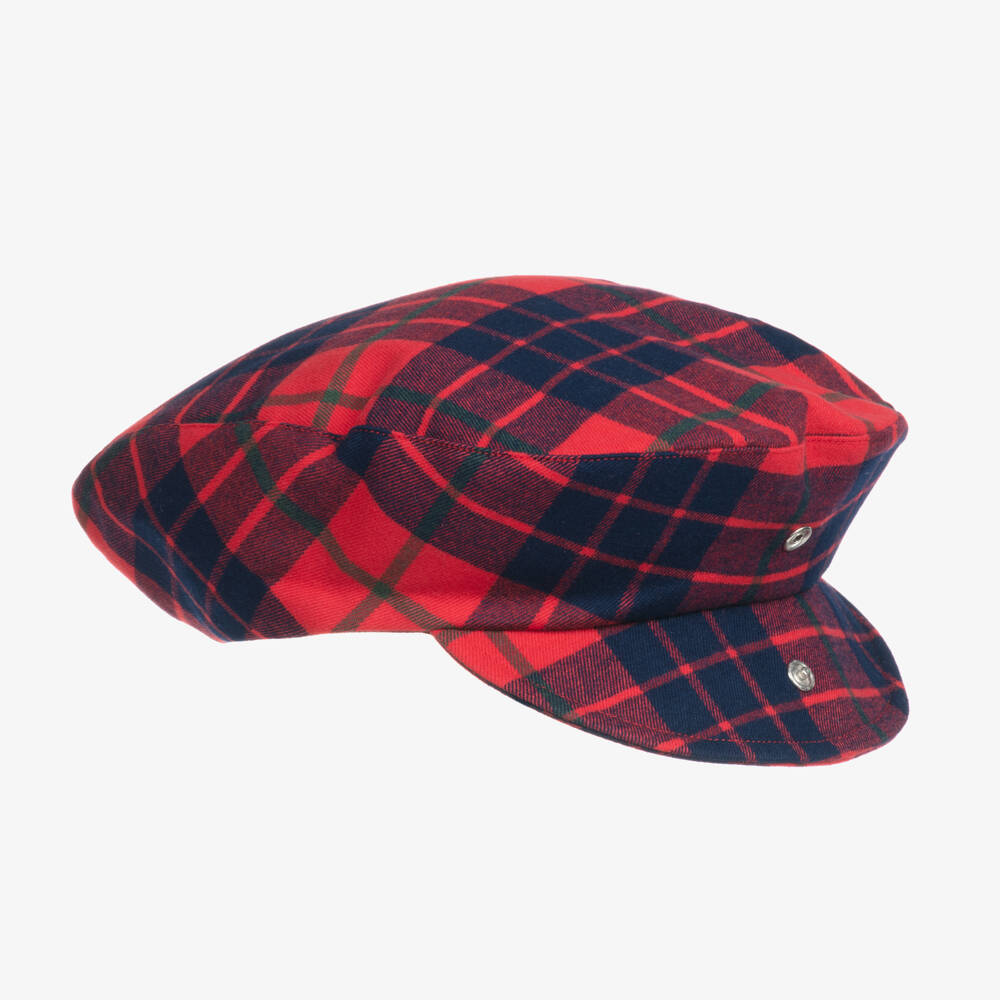 Patachou-كاب مسطحة تارتان لون أحمر للأولاد | Childrensalon Outlet