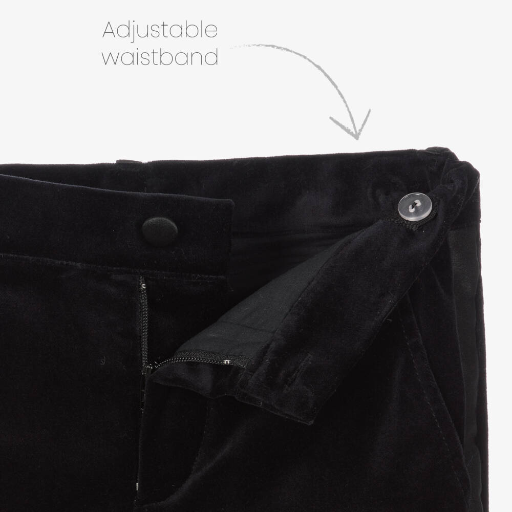 Patachou-بنطلون قطن مخمل لون أسود للأولاد | Childrensalon Outlet