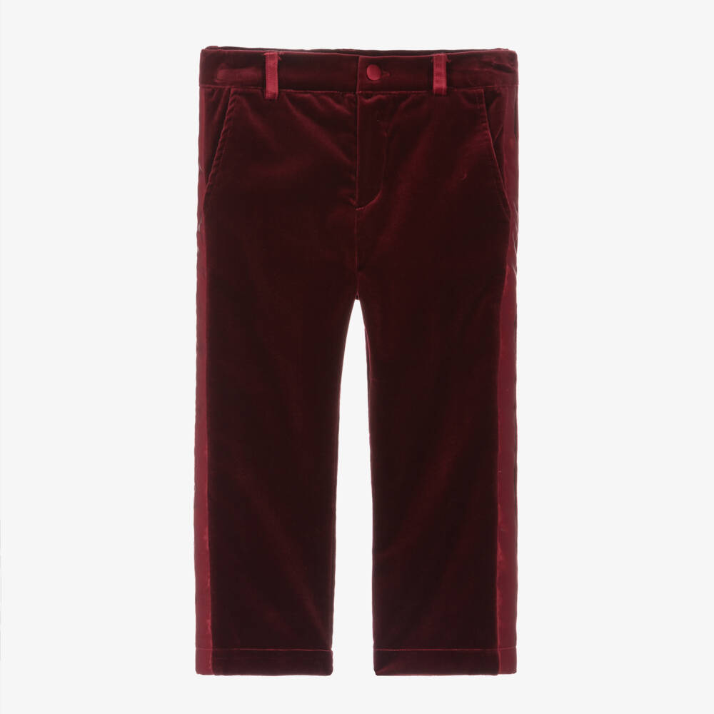 Patachou-Boys Velvet Red Trousers | Childrensalon Outlet