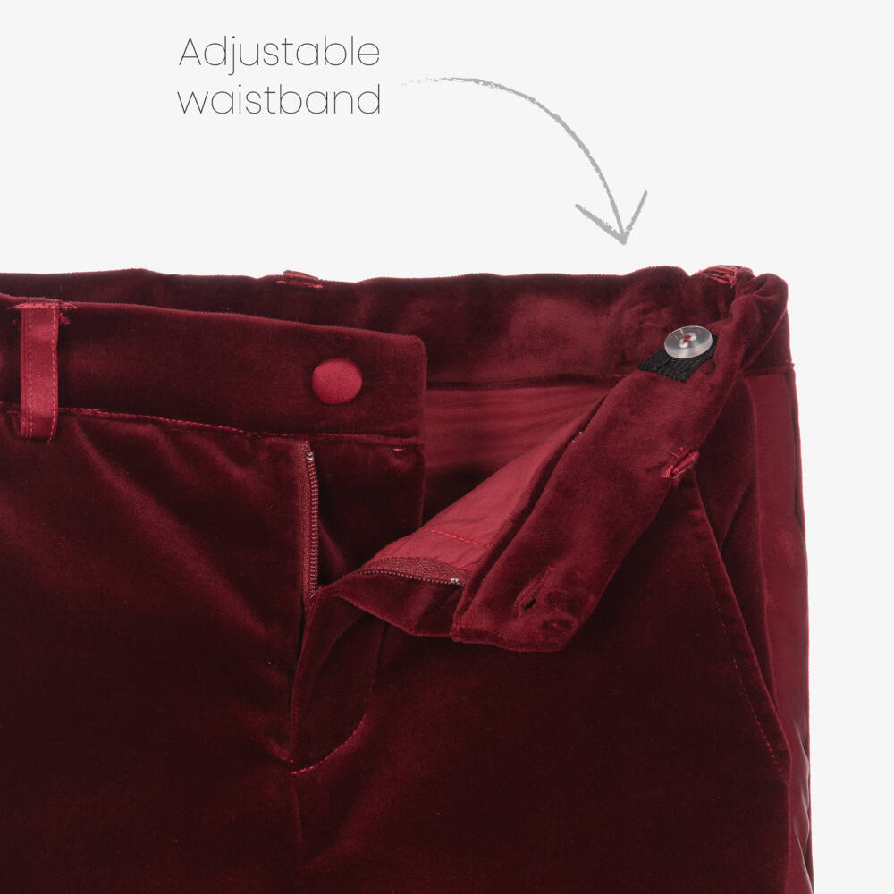 Patachou-Boys Velvet Red Trousers | Childrensalon Outlet