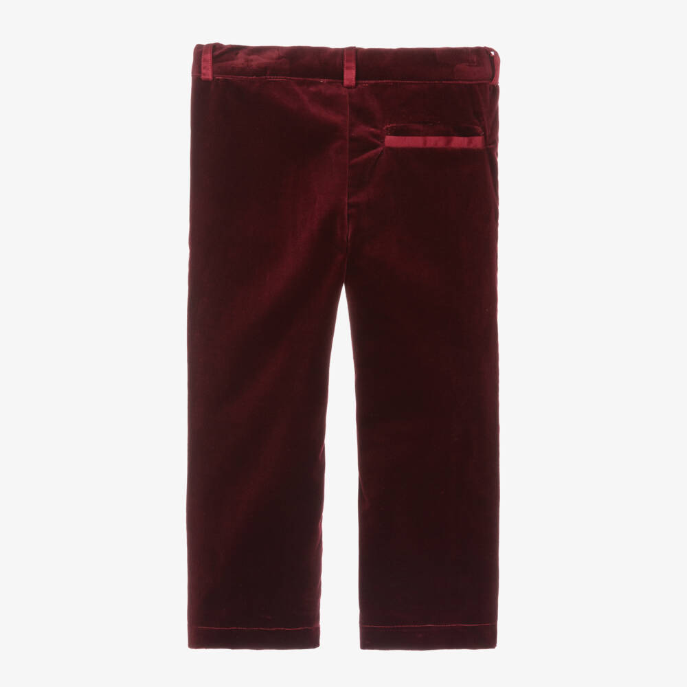 Patachou-Boys Velvet Red Trousers | Childrensalon Outlet