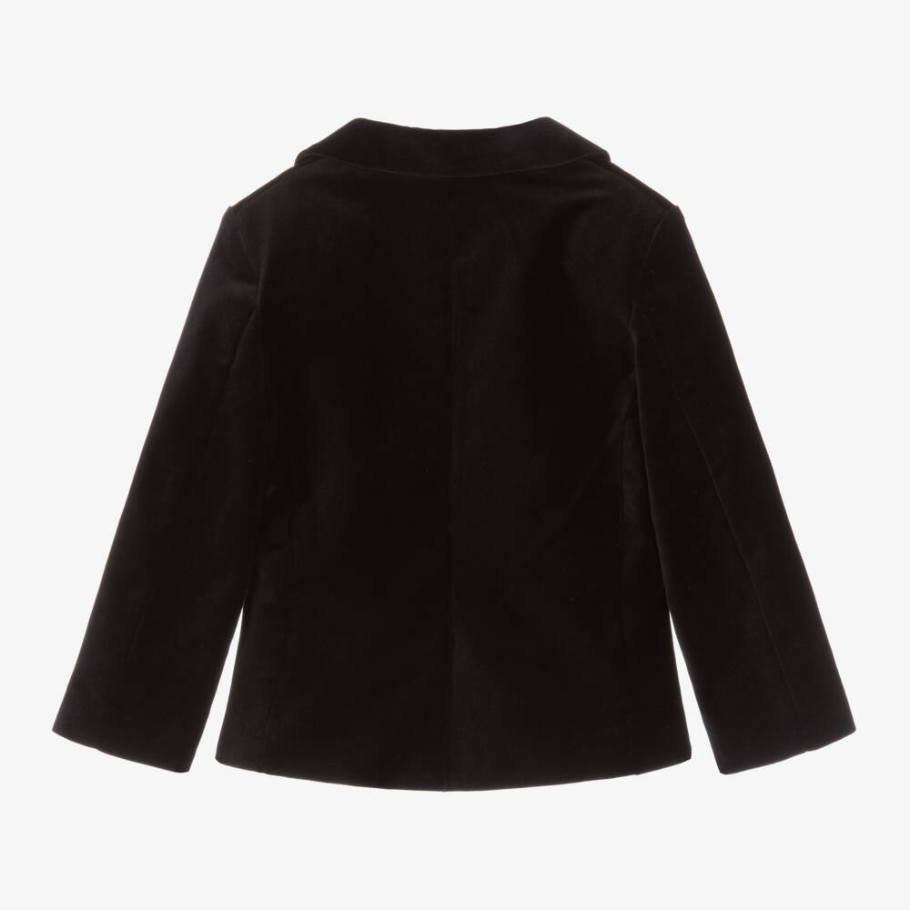 Patachou-Boys Velvet Tuxedo Jacket in Black | Childrensalon Outlet