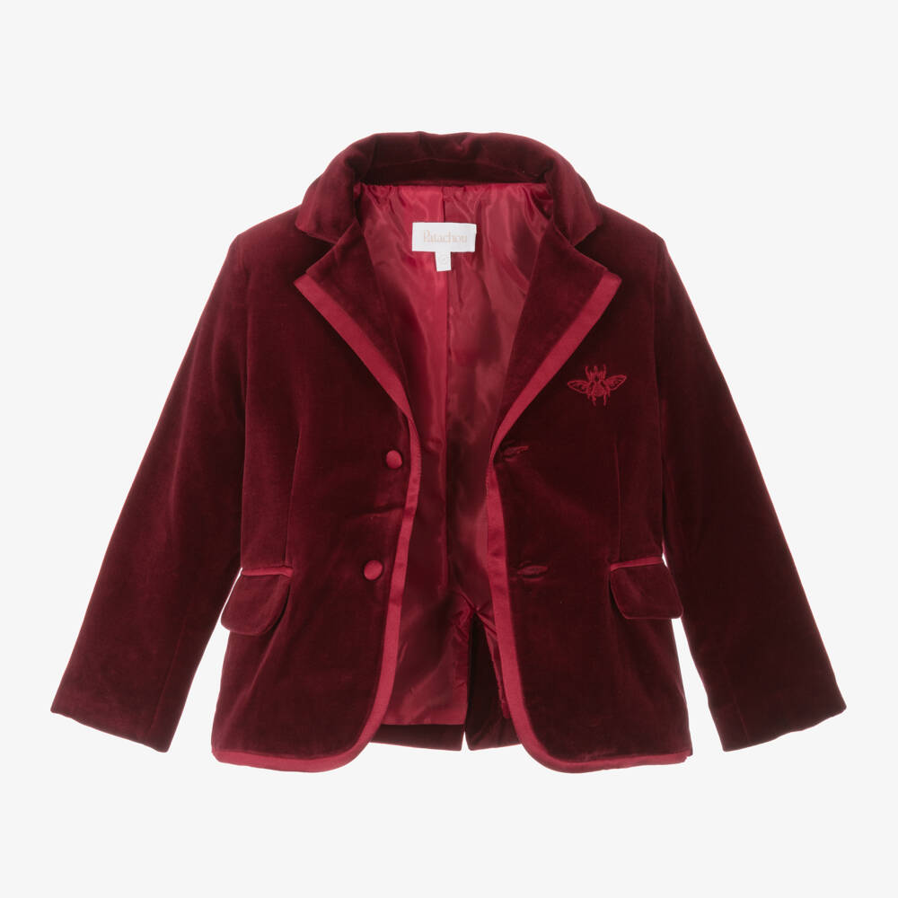 Patachou-Boys Velvet Tuxedo Jacket in Red | Childrensalon Outlet