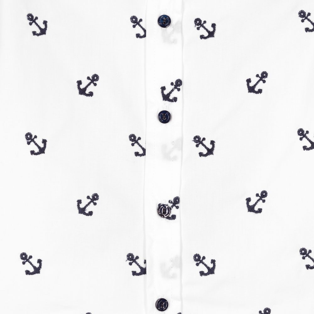 Patachou-قميص قطن بوبلين لون أبيض للأولاد | Childrensalon Outlet