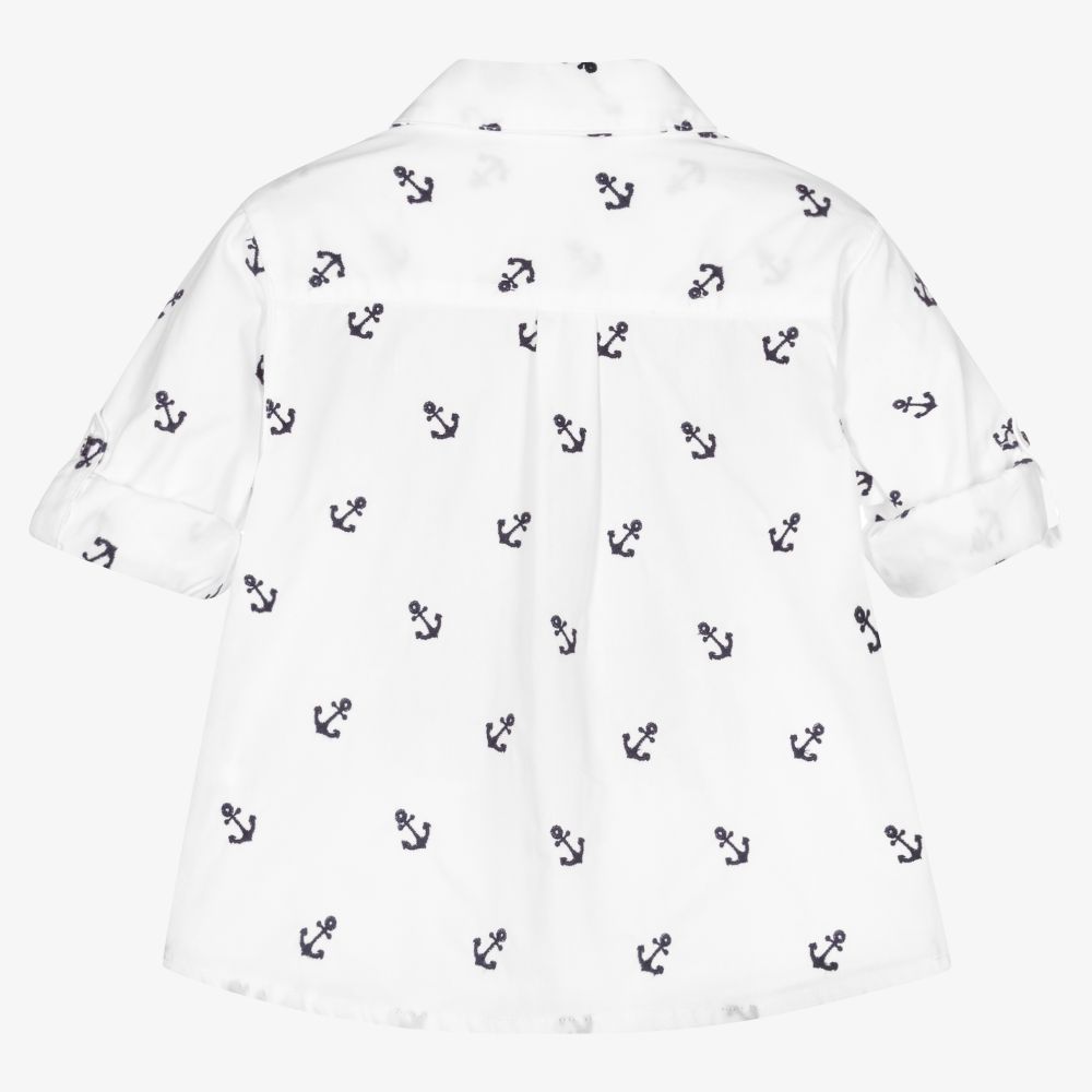 Patachou-قميص قطن بوبلين لون أبيض للأولاد | Childrensalon Outlet