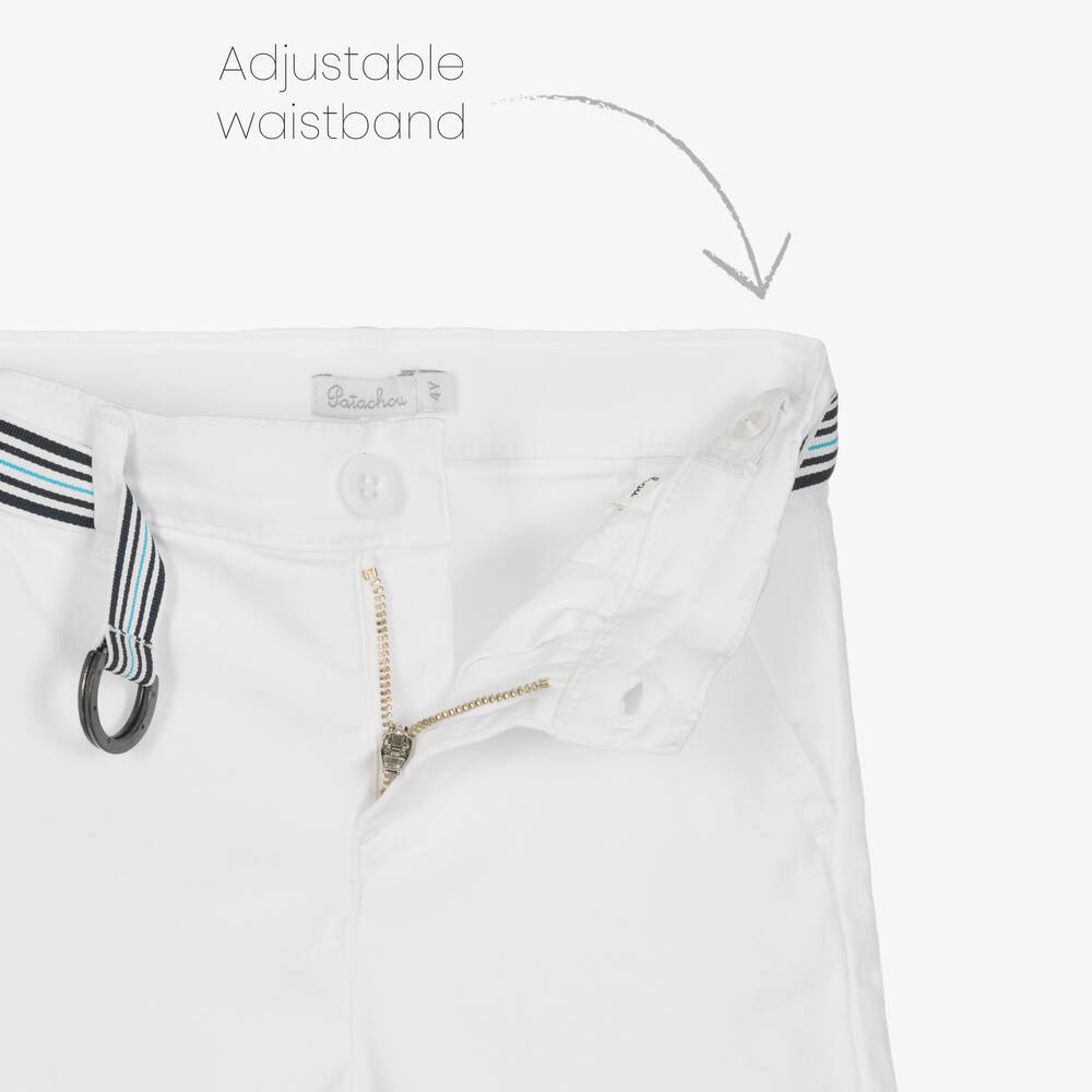 باتاشو-شورت برمودا قطن تويل لون أبيض للأولاد | Childrensalon Outlet