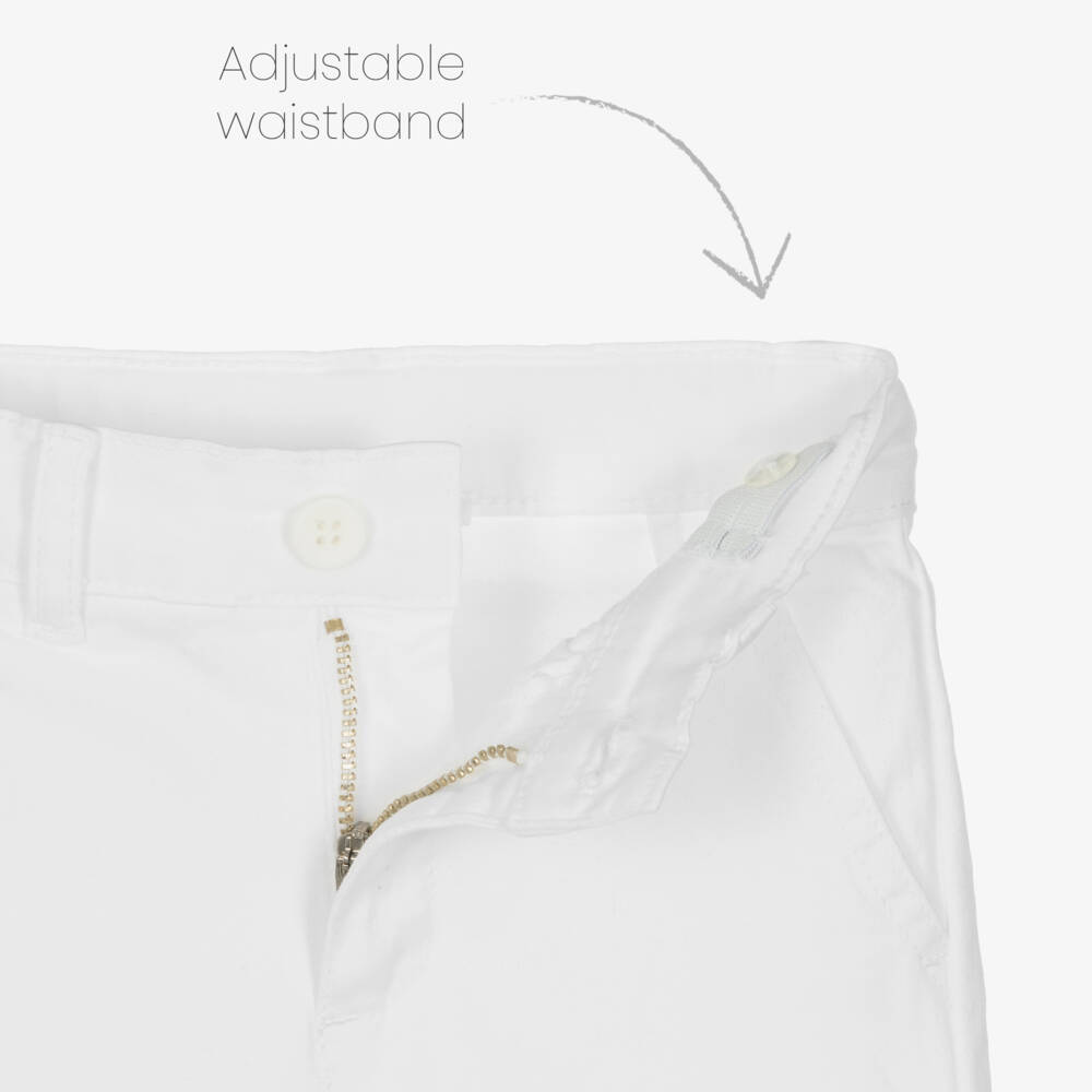Patachou-Boys White Cotton Chino Shorts | Childrensalon Outlet