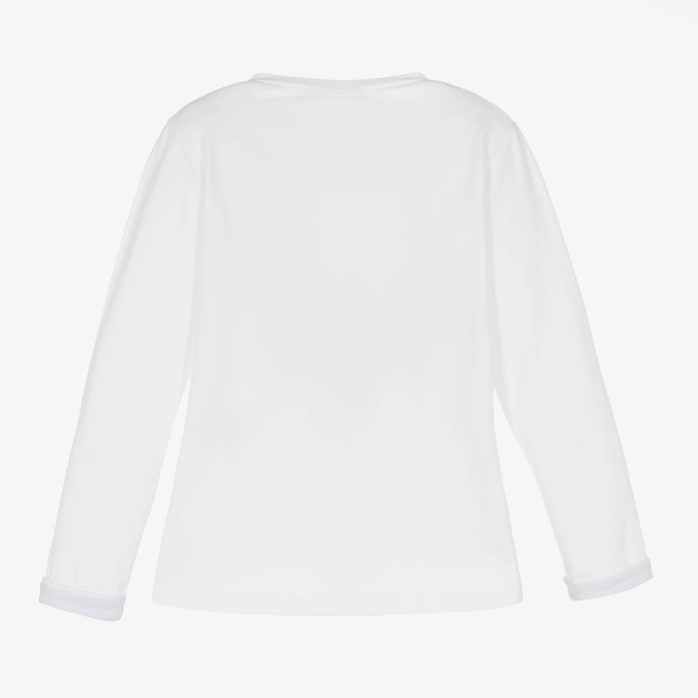 Patachou-Boys White Cotton Jersey Top | Childrensalon Outlet