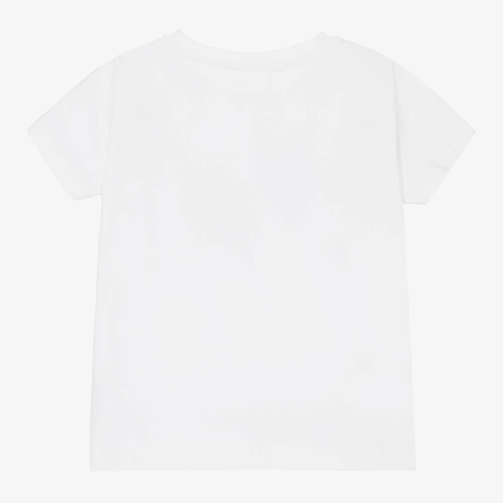 Patachou-Boys White Cotton Map T-Shirt | Childrensalon Outlet