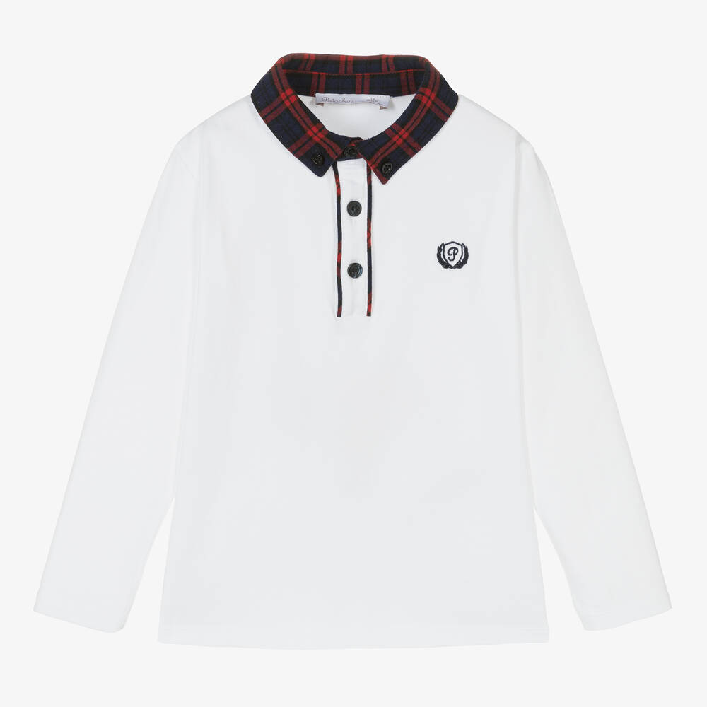 Patachou - Weißes Baumwoll-Poloshirt | Childrensalon