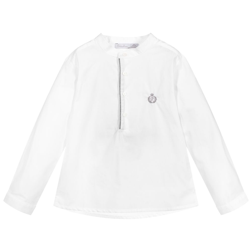 Patachou - Boys White Cotton Shirt | Childrensalon