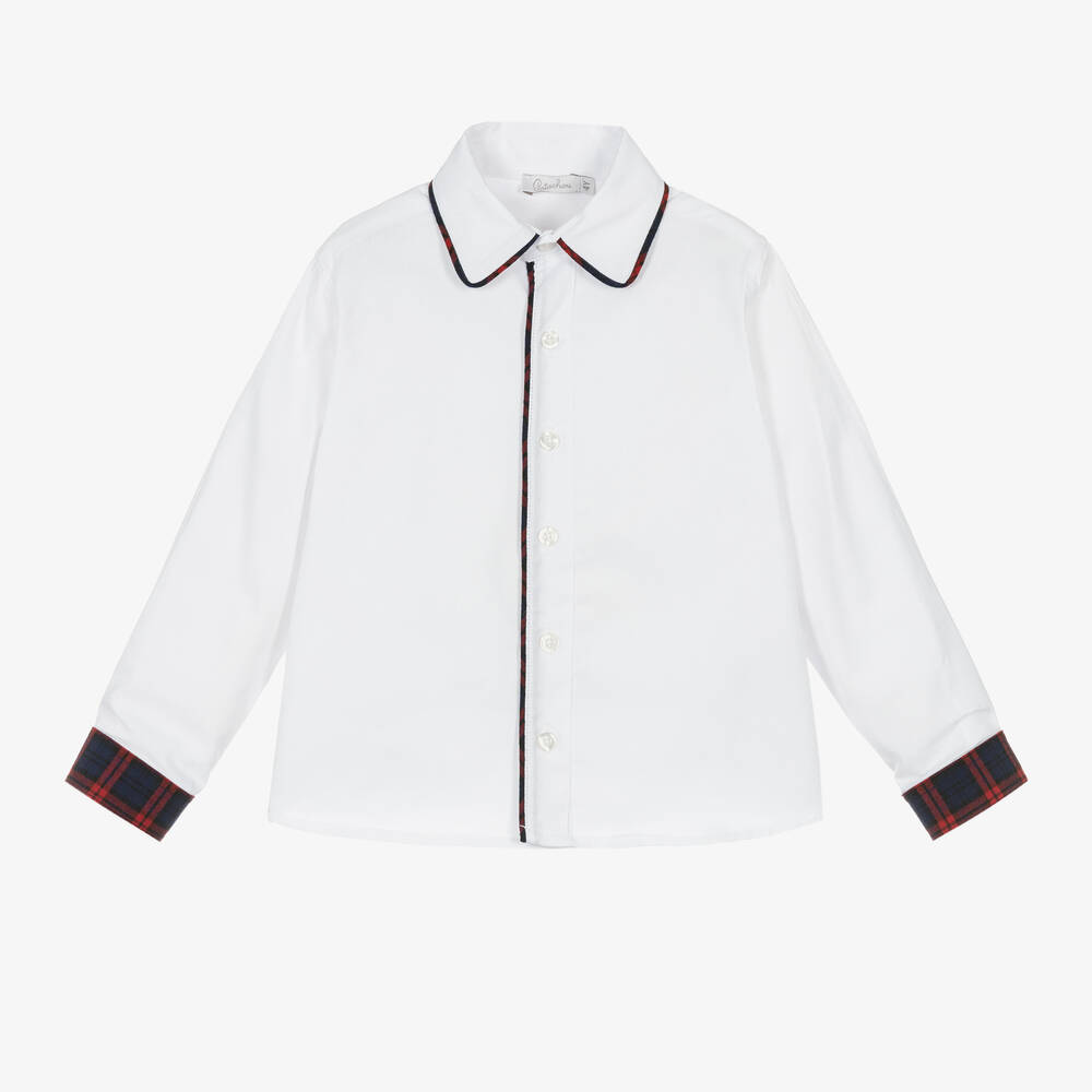 Patachou - Boys White Cotton Shirt | Childrensalon