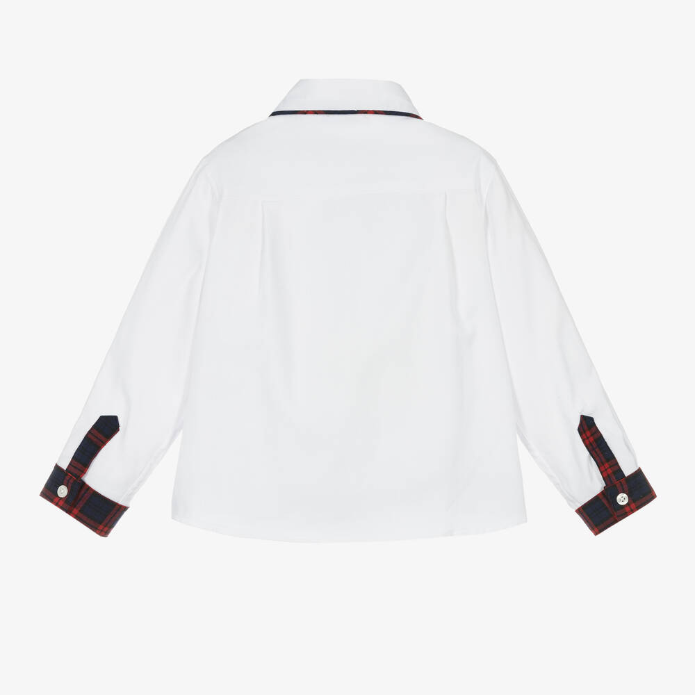 Patachou-Boys White Cotton Shirt | Childrensalon Outlet