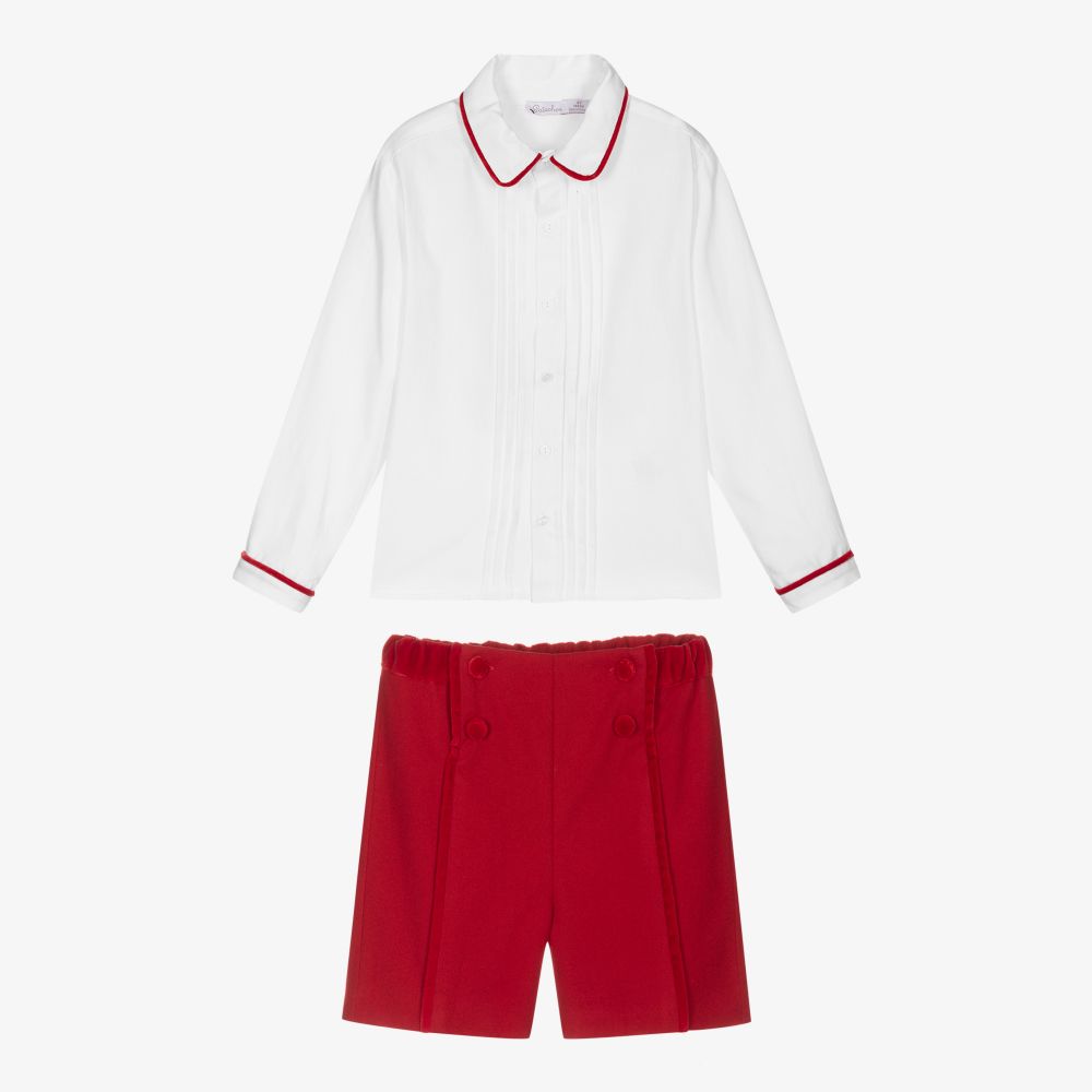 Patachou-Бело-красный комплект с шортами для мальчиков | Childrensalon Outlet
