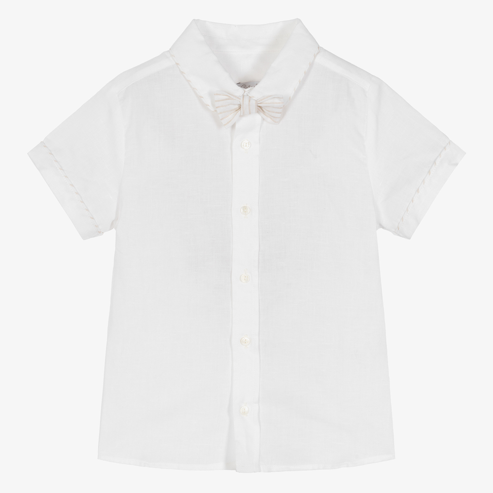 Patachou - Boys White Shirt & Bow Tie | Childrensalon