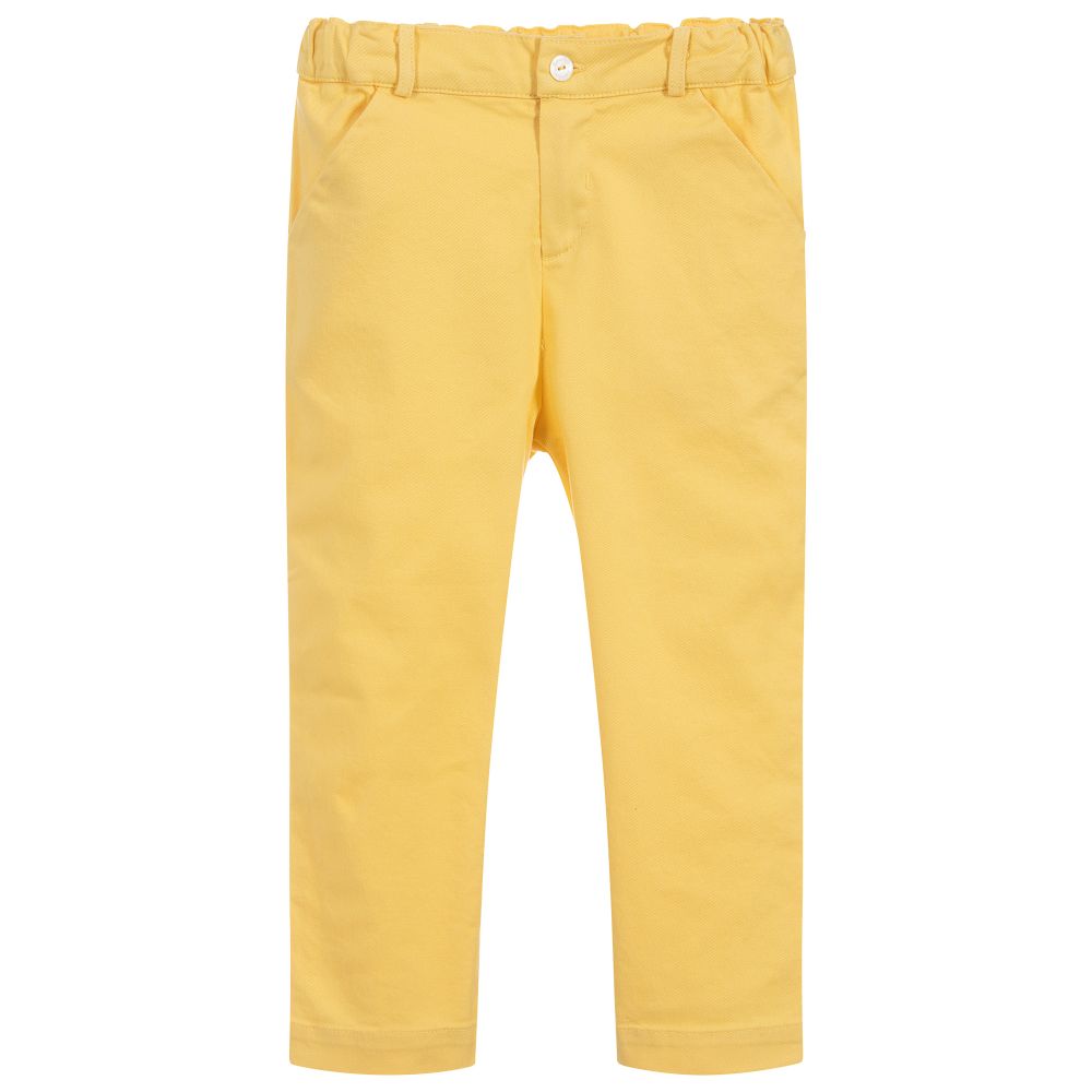 Patachou-Boys Yellow Cotton Chinos | Childrensalon Outlet