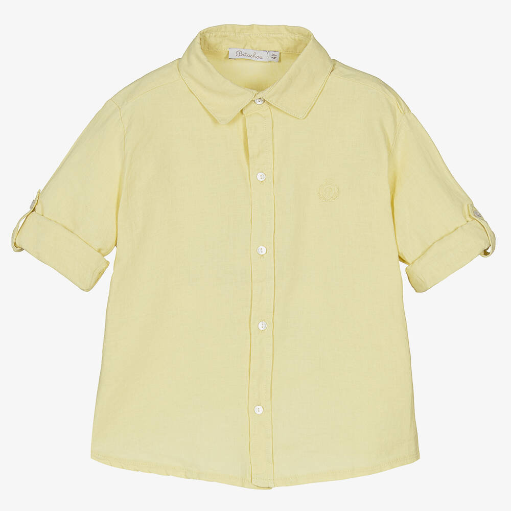 Patachou - Boys Yellow Cotton & Linen Shirt | Childrensalon