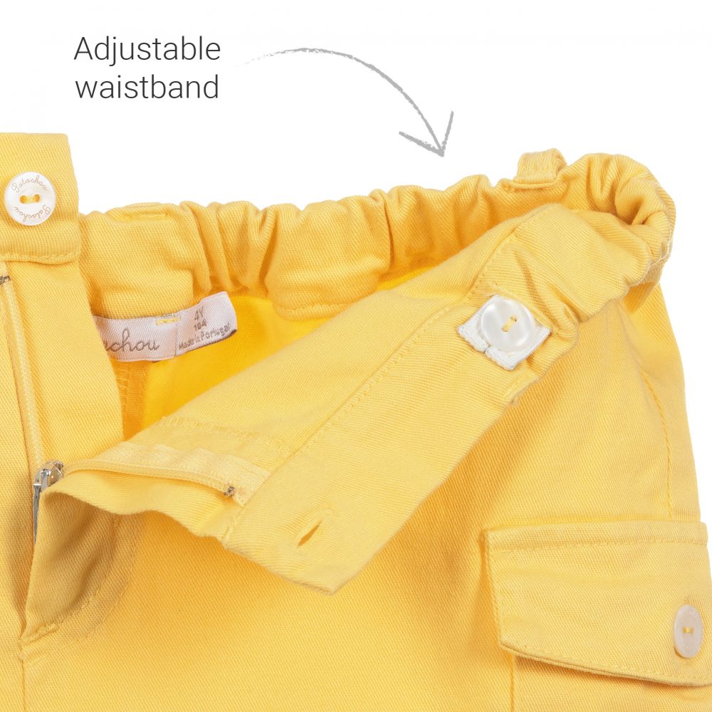 Patachou-شورت قطن تويل لون أصفر للأولاد | Childrensalon Outlet