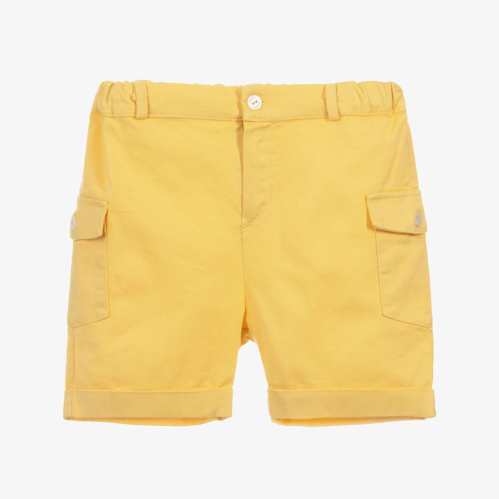 Patachou-Boys Yellow Cotton Shorts | Childrensalon Outlet