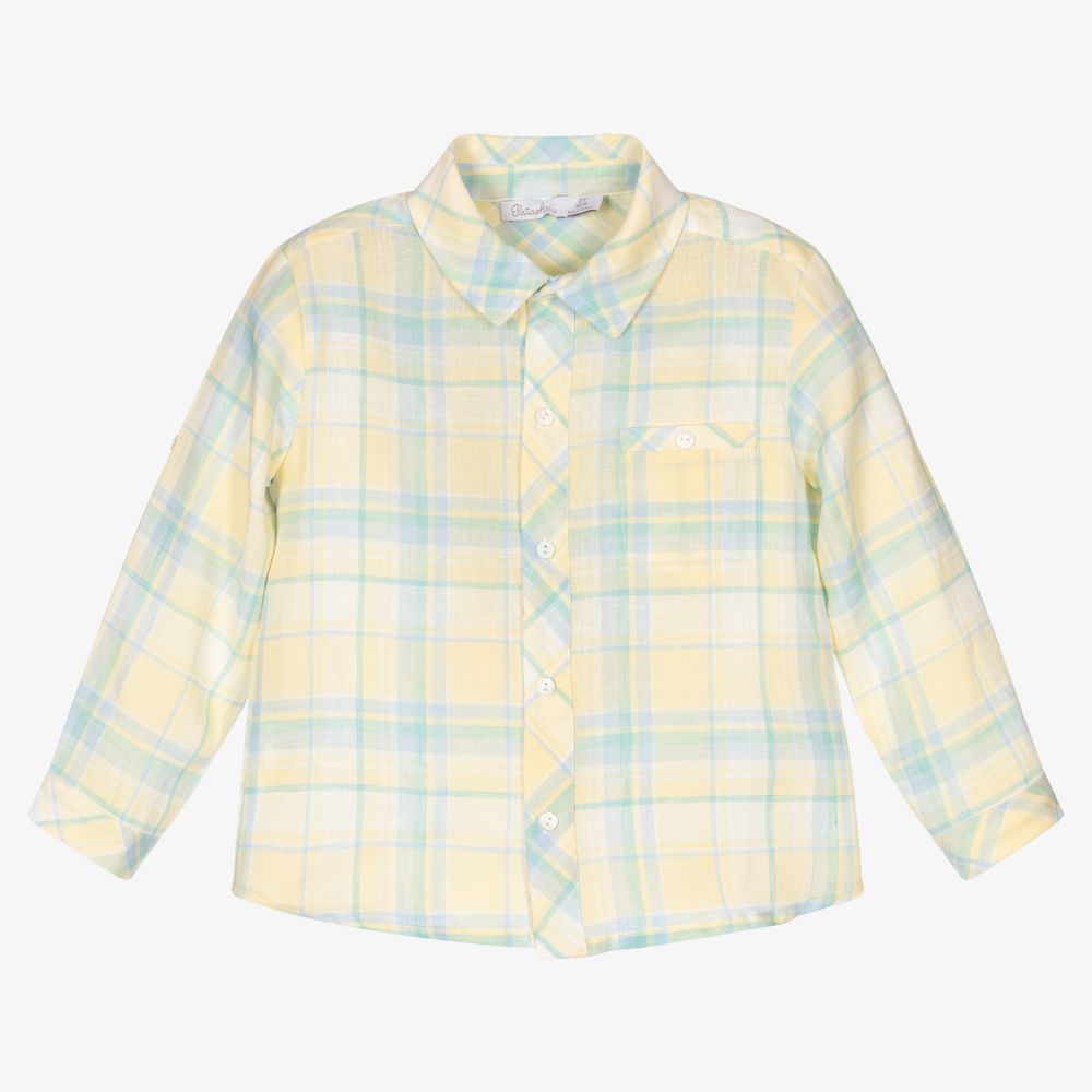 Patachou-Желтая рубашка в клетку для мальчиков | Childrensalon Outlet