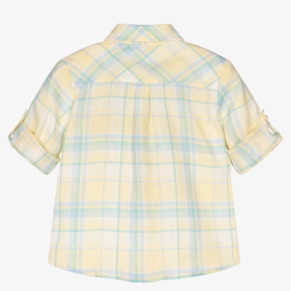 Patachou-Желтая рубашка в клетку для мальчиков | Childrensalon Outlet