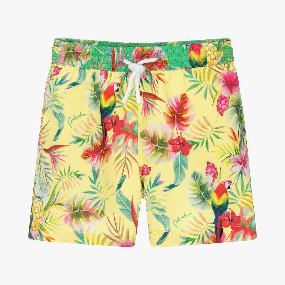 Patachou-Boys Yellow Tropical Swim Shorts (UVP50) | Childrensalon Outlet