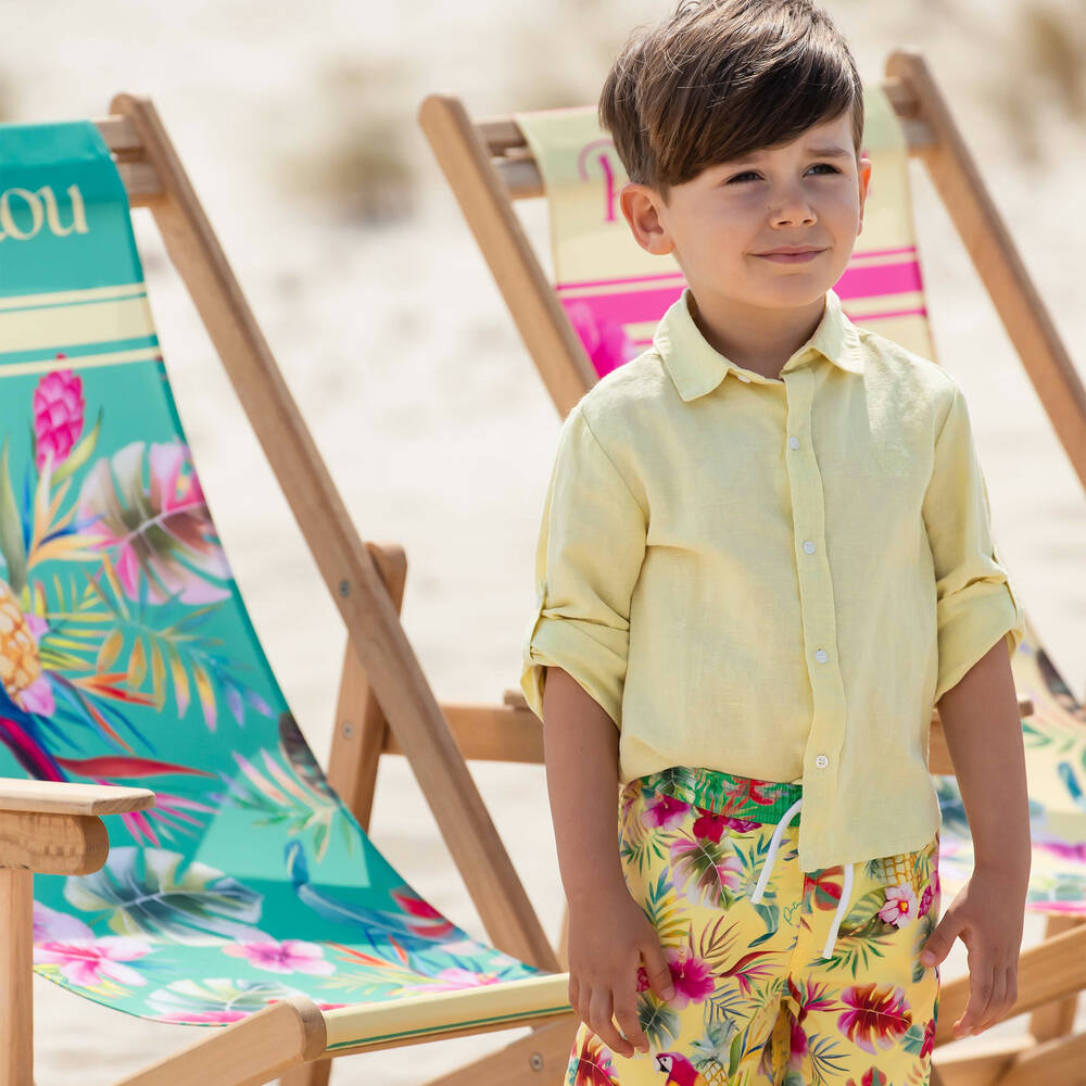 Patachou - Boys Yellow Tropical Swim Shorts (UVP50