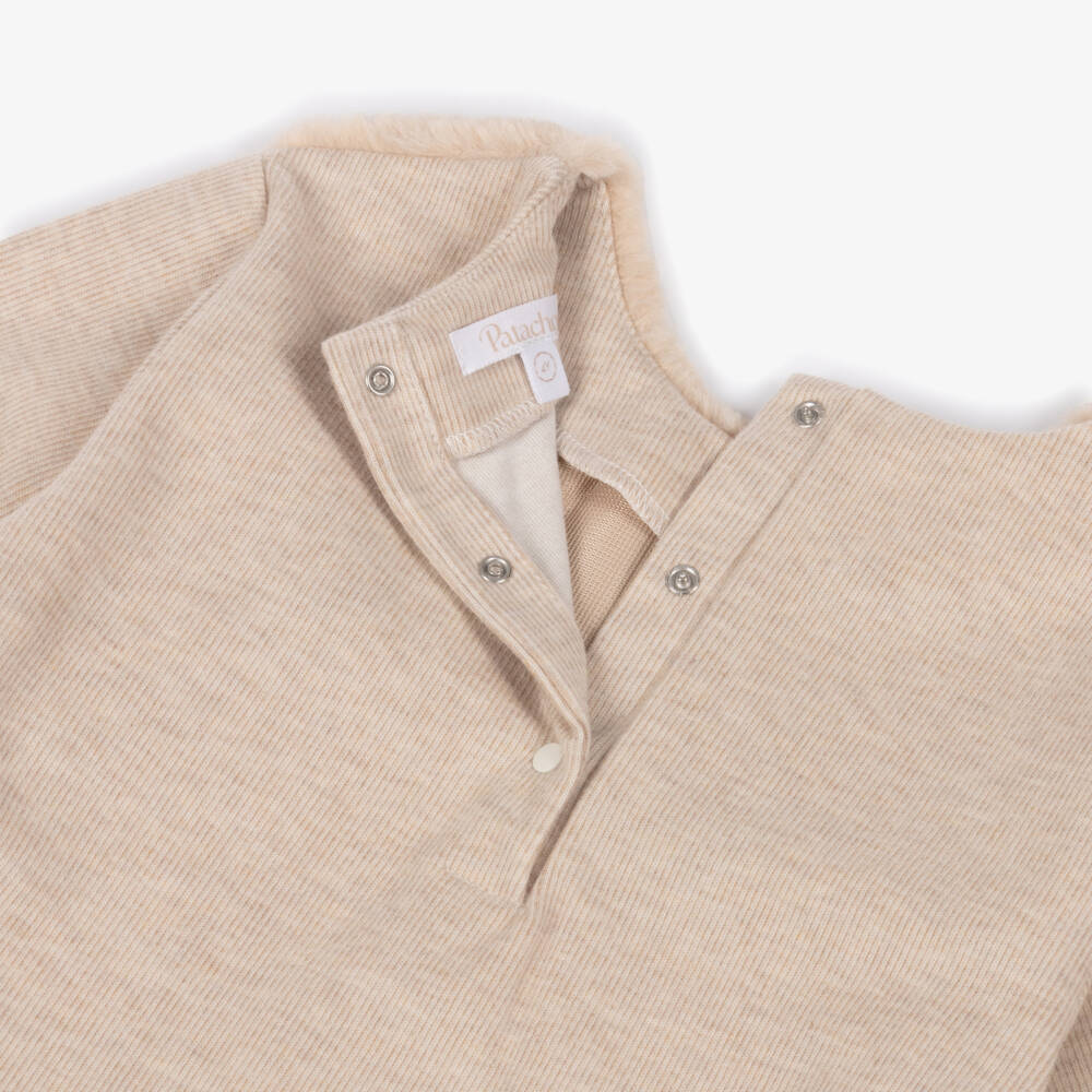 Patachou-Exclusive Beige Faux Fur Legging Set | Childrensalon Outlet