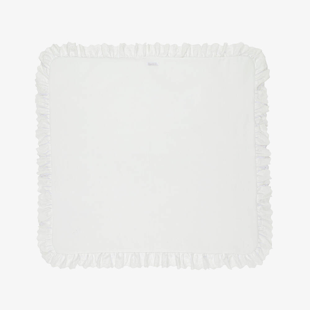 Patachou-Girls Beige Cotton Floral Padded Blanket (80cm) | Childrensalon Outlet