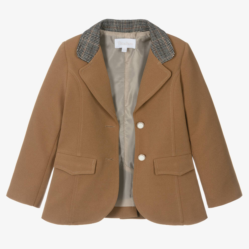 Patachou-Girls Beige Crêpe Blazer | Childrensalon Outlet