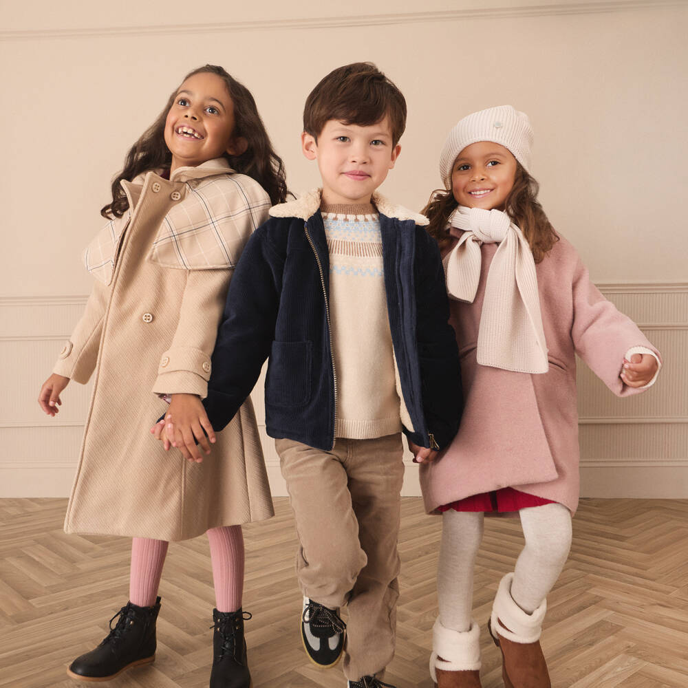 Patachou-معطف كاب بيج مزدوج الصدر للبنات | Childrensalon Outlet