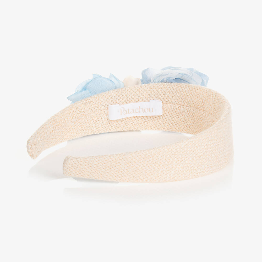 باتاشو-طوق للشعر لون بيج مزين بورود للبنات | Childrensalon Outlet