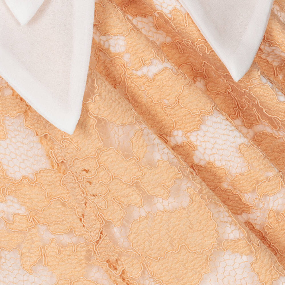 Patachou-Платье с кружевным воротником бежевое для девочек | Childrensalon Outlet