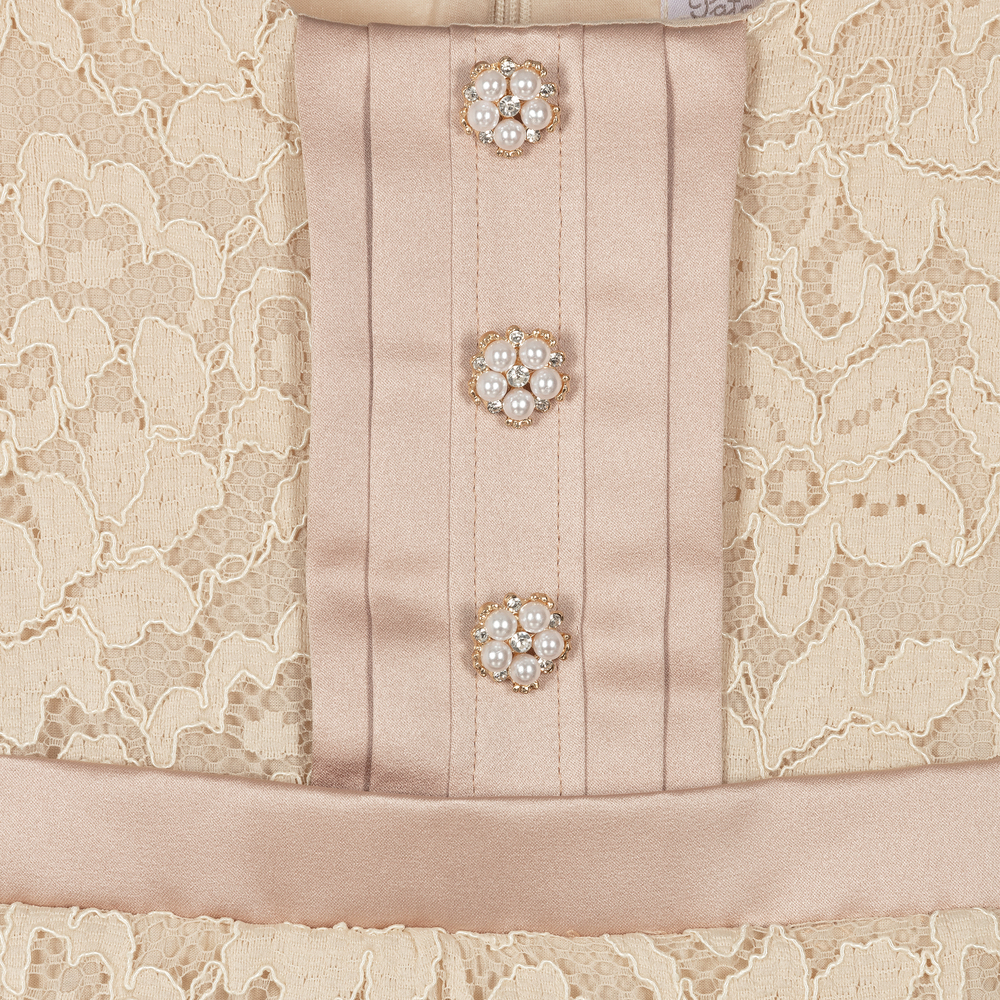 Patachou-Girls Beige Lace Dress | Childrensalon Outlet