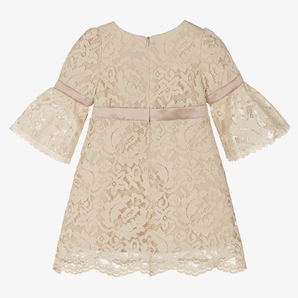 Patachou-Girls Beige Lace Dress | Childrensalon Outlet