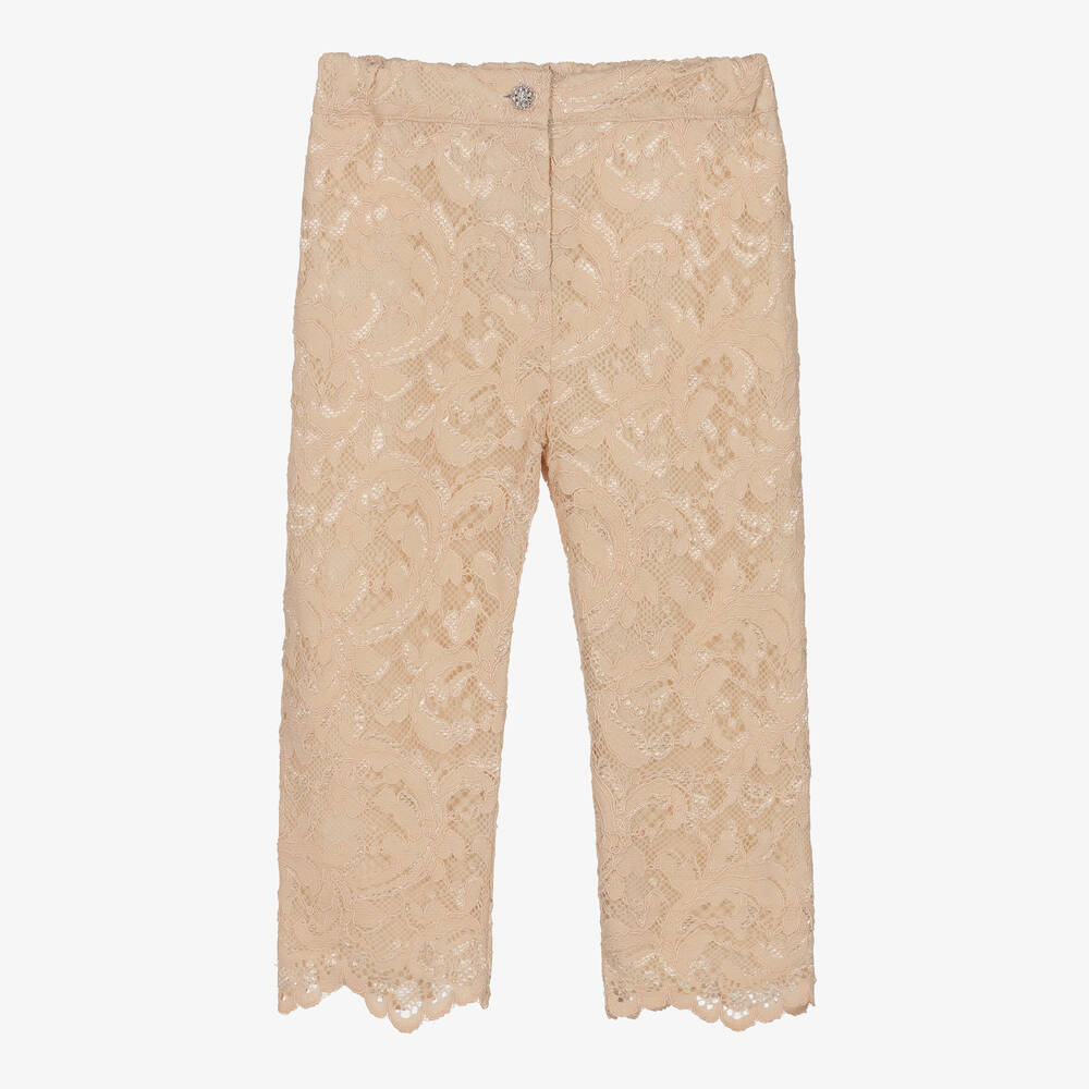 Patachou - Girls Beige Lace Trousers | Childrensalon