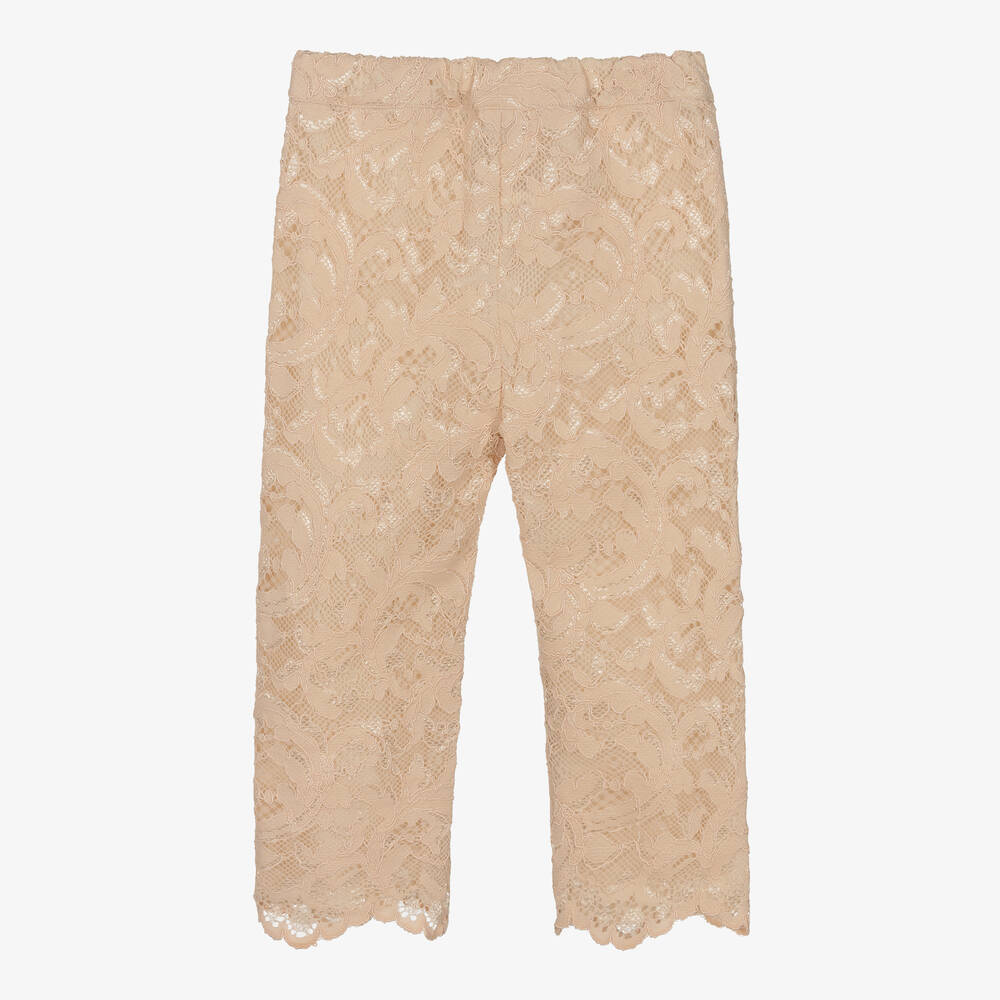 Patachou-Girls Beige Lace Trousers | Childrensalon Outlet