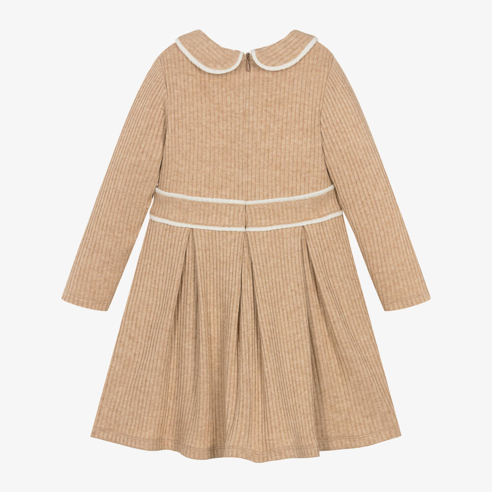 Patachou-فستان مضلع محبوك لون بيج | Childrensalon Outlet