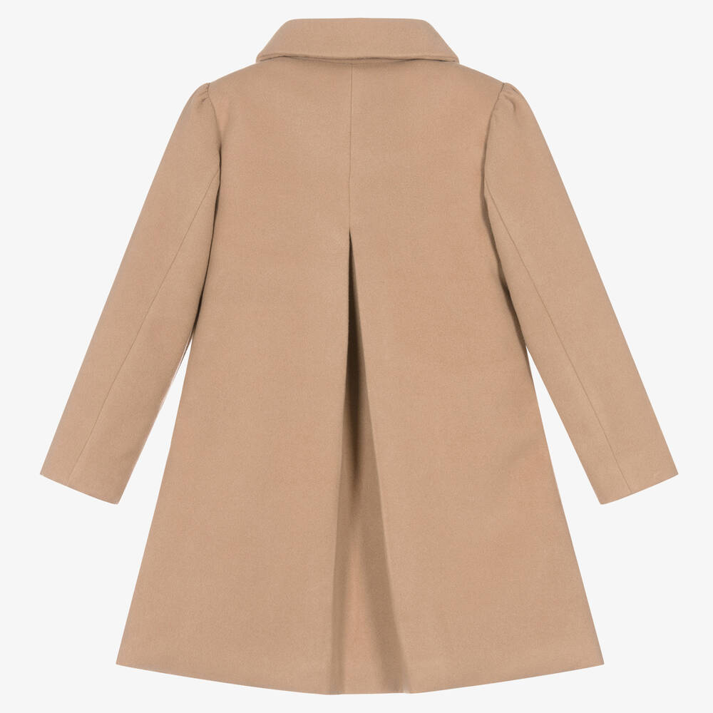 Patachou Girls Beige Ruffle Coat Childrensalon Outlet