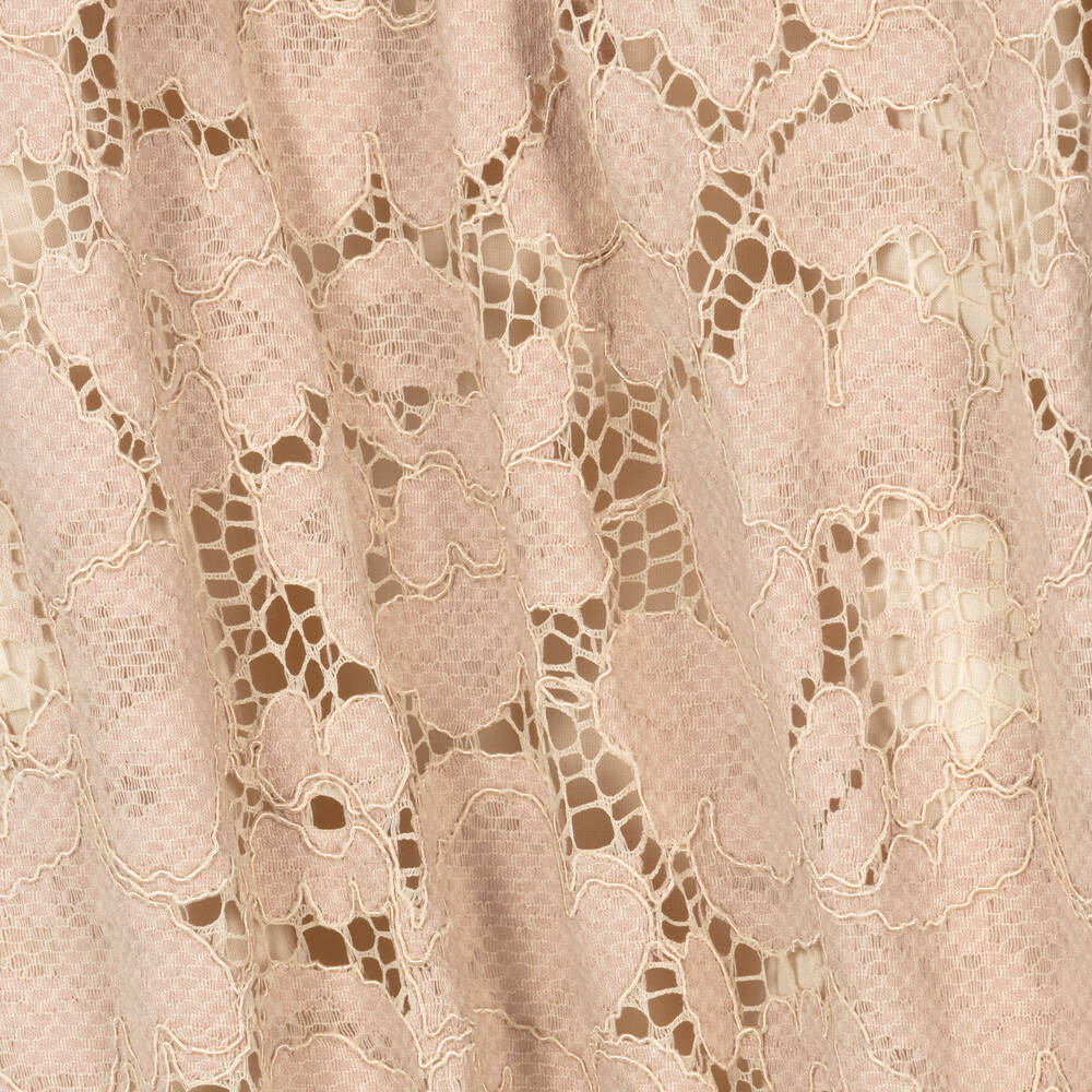 Patachou-Girls Beige Satin & Lace Dress | Childrensalon Outlet