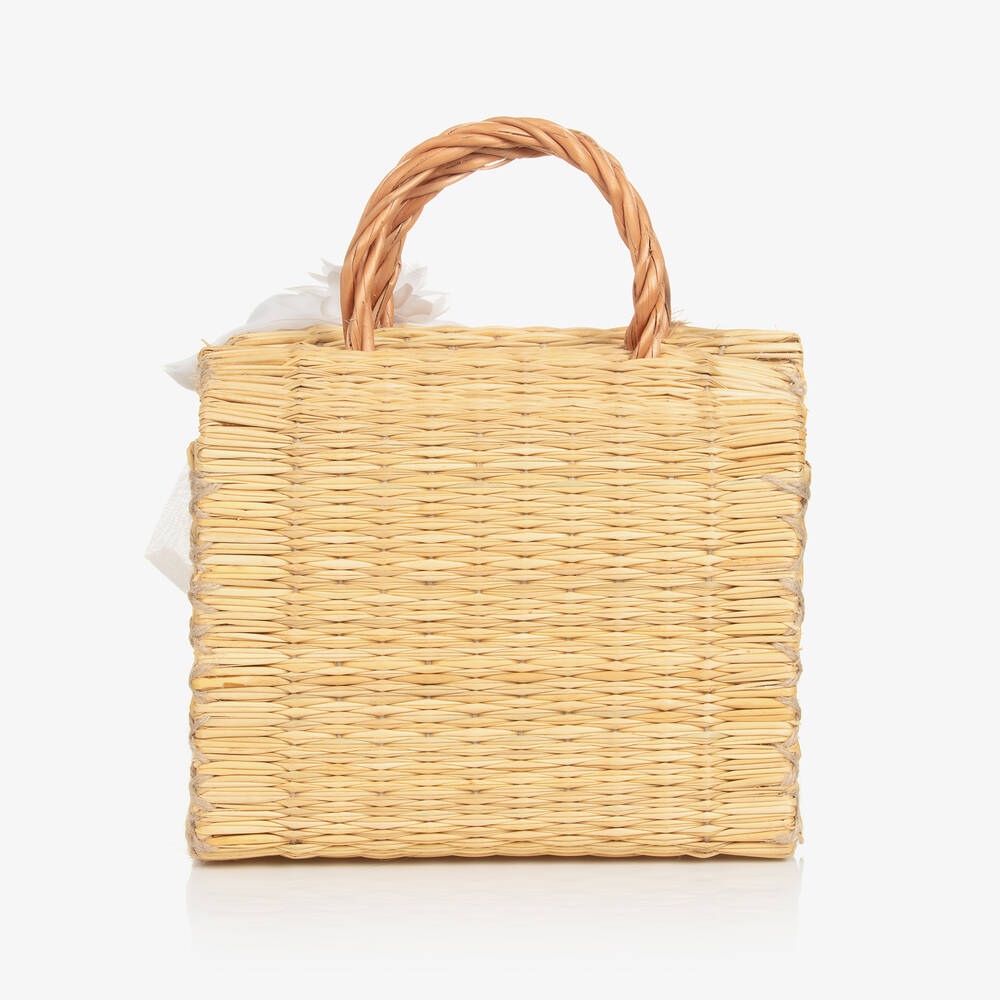 Patachou-Girls Beige Straw Bag (22cm) | Childrensalon Outlet