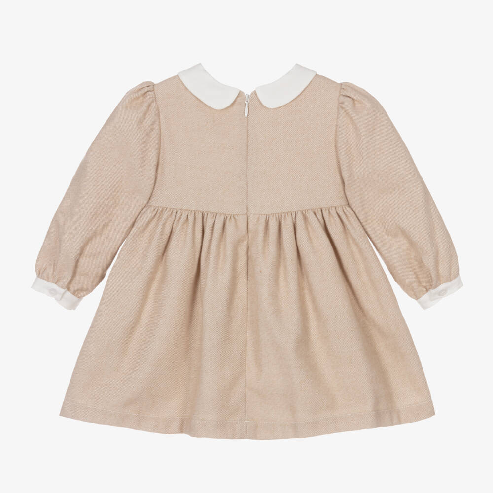 Patachou-Girls Beige Twill Dress | Childrensalon Outlet