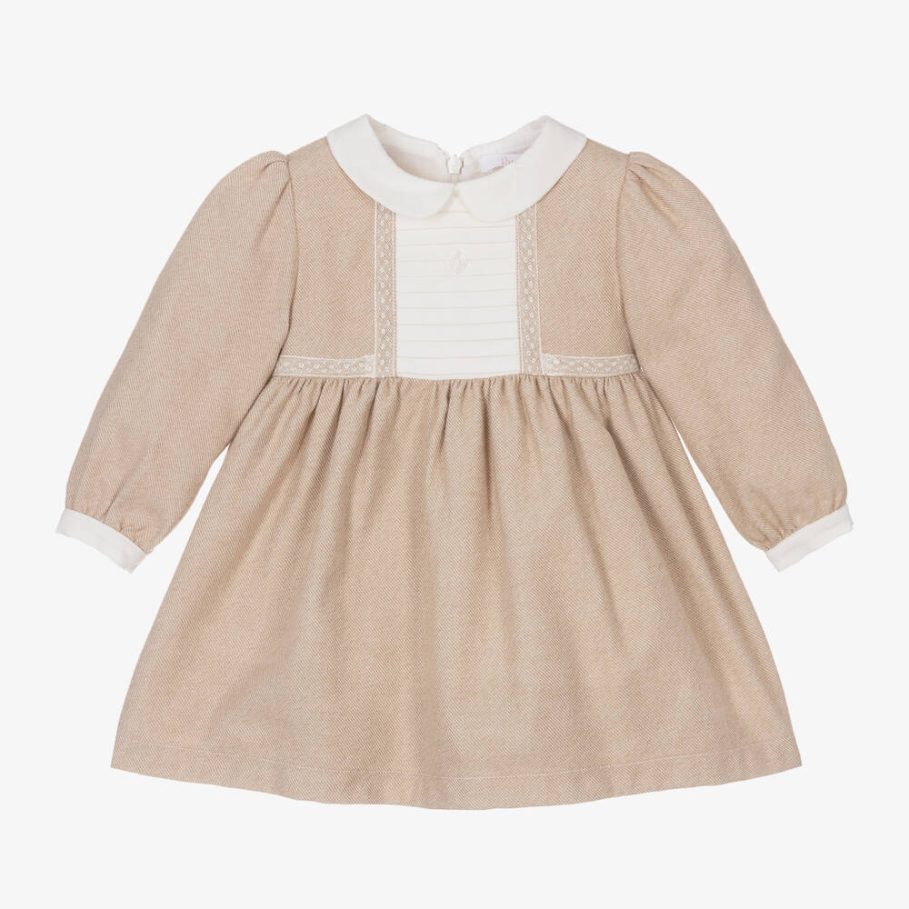 Patachou-Girls Beige Twill Dress | Childrensalon Outlet